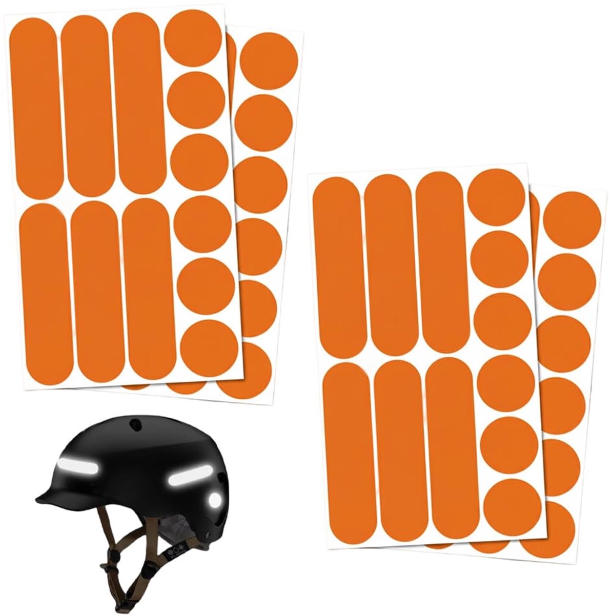 Stickers, 4 stuks, sterk reflecterend, waterdicht, slijtvast, geschikt voor fietsen, motorfietsen en kinderwagens (oranje)