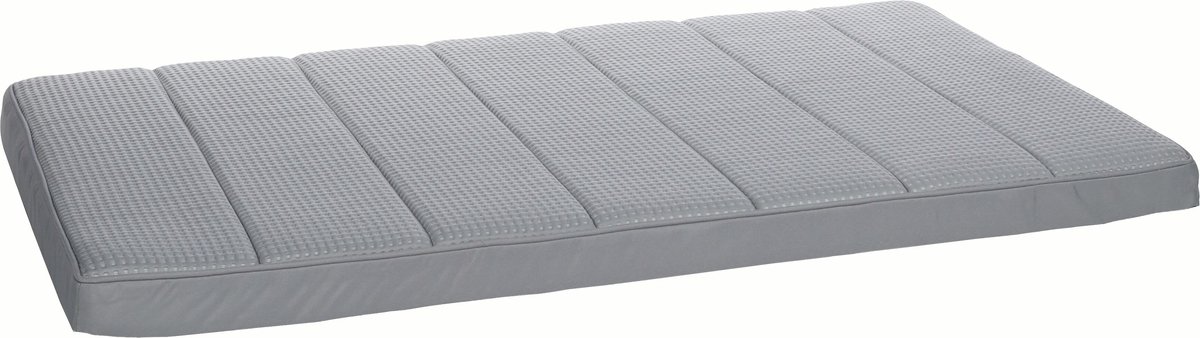 Flamingo - Hondenkussen Varga - Verkoelend en ergonomisch hondenkussen met memory foam voor bench – Grijs – 116 × 69 × 5 cm
