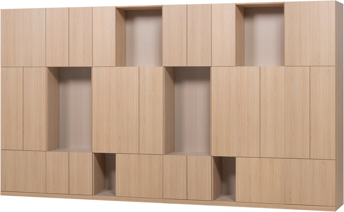 WOOOD Build Wandkast Combinatie 376 cm - Eiken Decor - Naturel