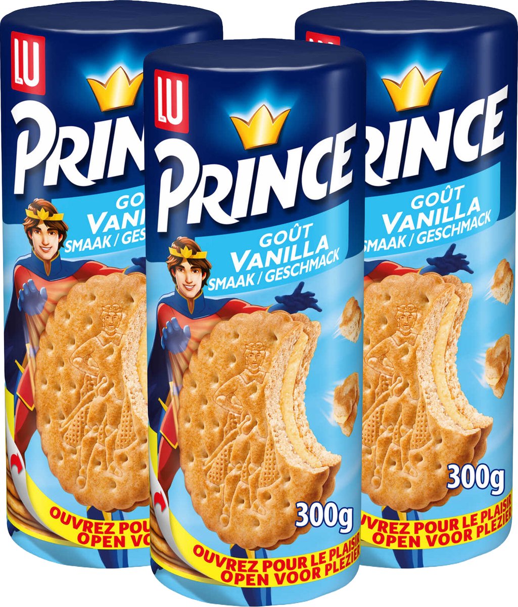 LU Prince Koeken Vanille 3x300g – Family Pack 900g – Gevulde Biscuits met Vanillecrème