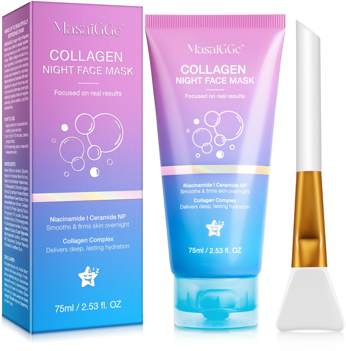 Collagen Night Face Mask - Bio Collageen Gezichtsmasker - Korean Beauty Wrapping Makser – Hyaluronzuur
