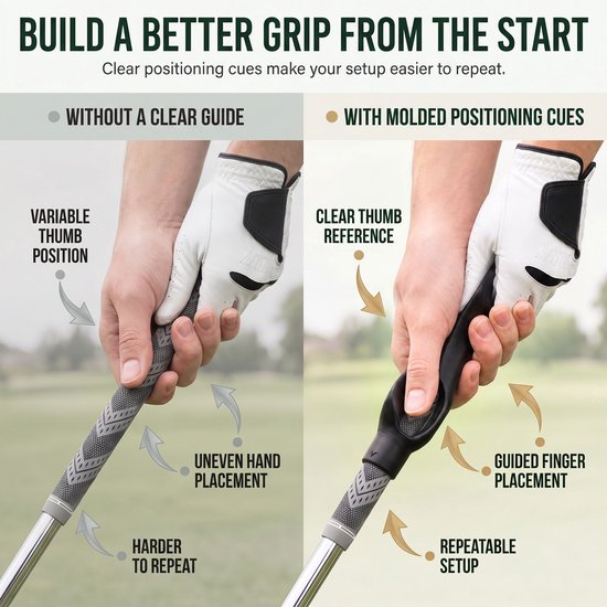 Golf Grip Trainer - Handpositie Corrector - Voorgevormde Trainingsgreep - Golf Trainingshulp voor Grip en Swing - Eenvoudig te Gebruiken - Zwart van GOLF — afbeelding 3