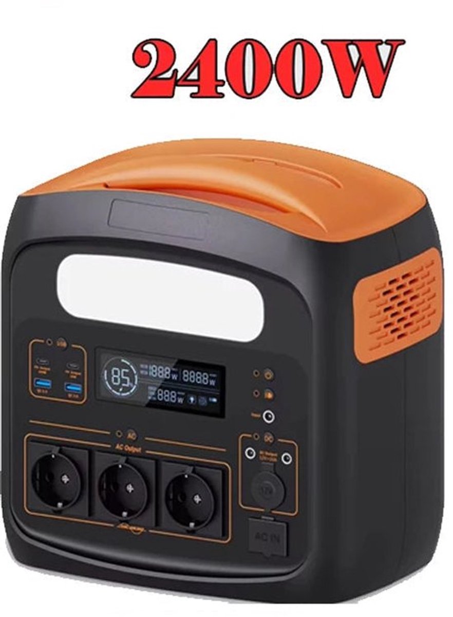 Mobiele Powerstation – Draagbare Energiebron – Noodstroomvoorziening – Back-Up Batterij – 1100 Wh Capaciteit – 1200W Continu Vermogen