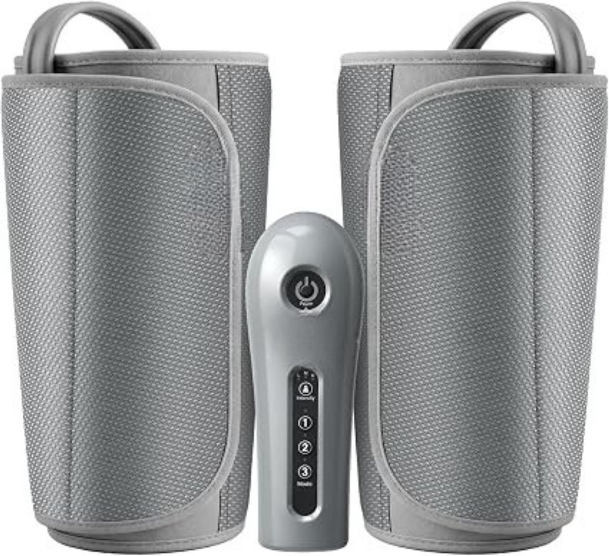 Thuys - Beenmassageapparaat met Warmte – Luchtcompressie – 3 Intensiteitsniveaus – Voor Bovenbenen, Kuiten & Armen – Verstelbaar – Wit/Grijs