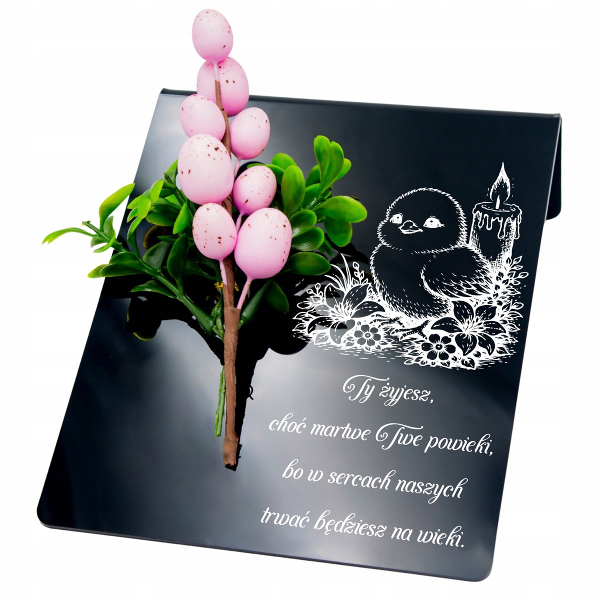 Paas Grafdecoratie Znicz met Kip - Elegante Herdenking