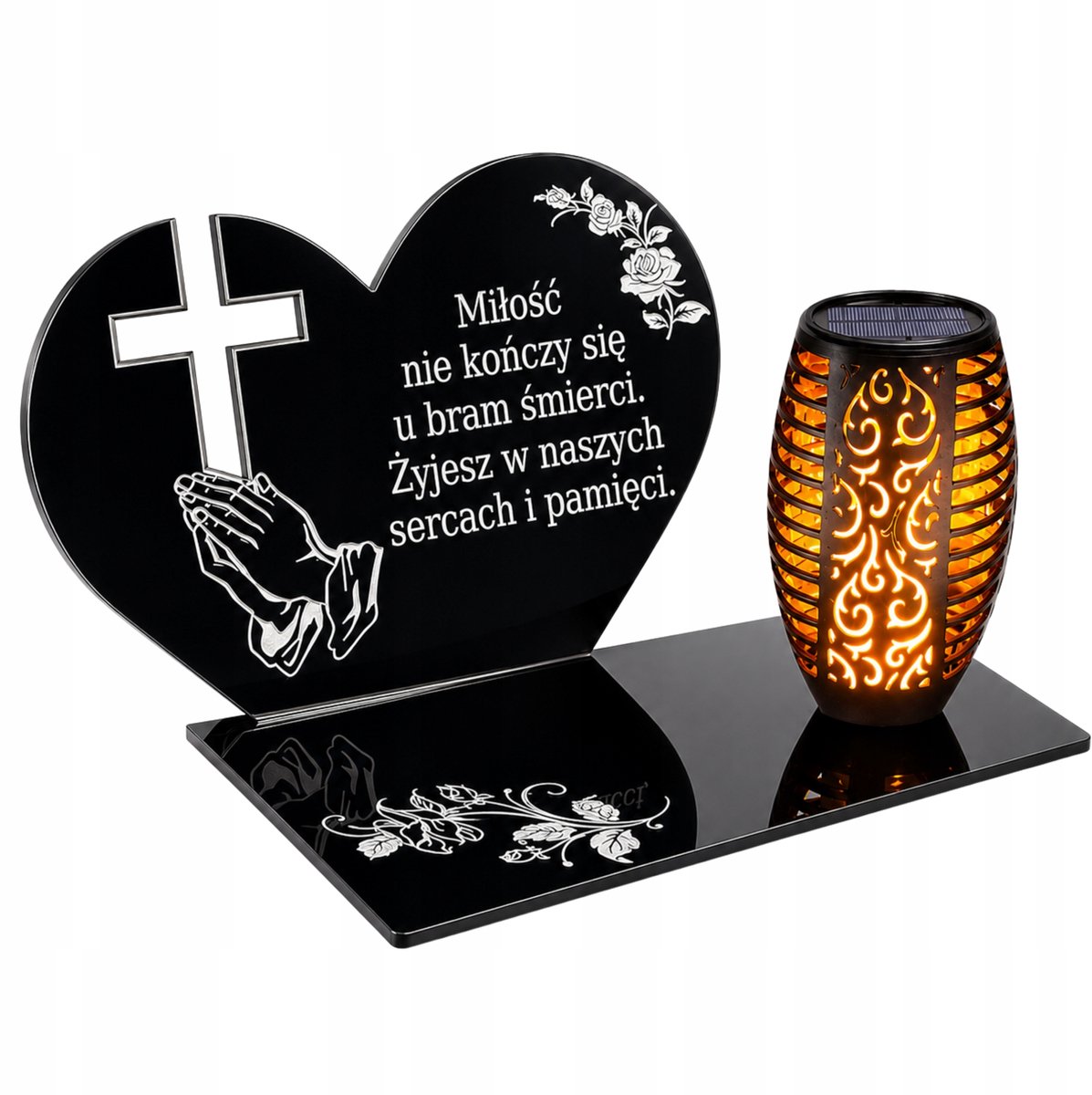 LED-zonne-grafkaars met gravure - warm licht