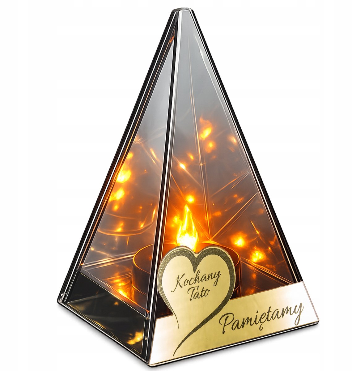 Merkloos LED Graflicht met Vlam Effect - Piramide Vorm