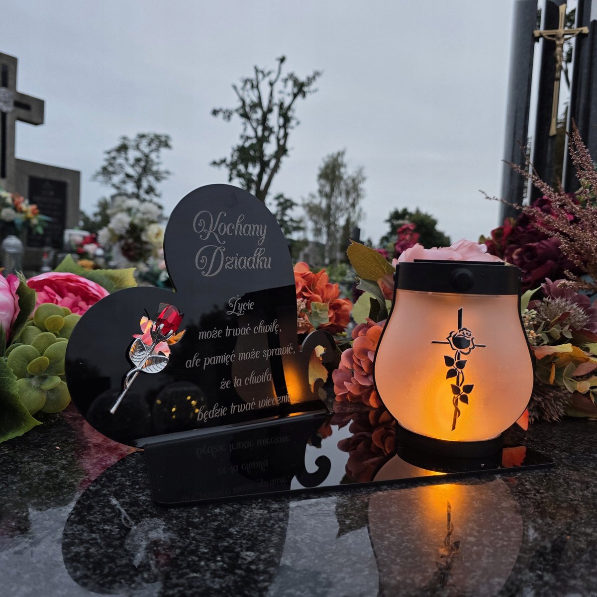 Zonne-LED Graflicht voor Opa - Herdenking met LED