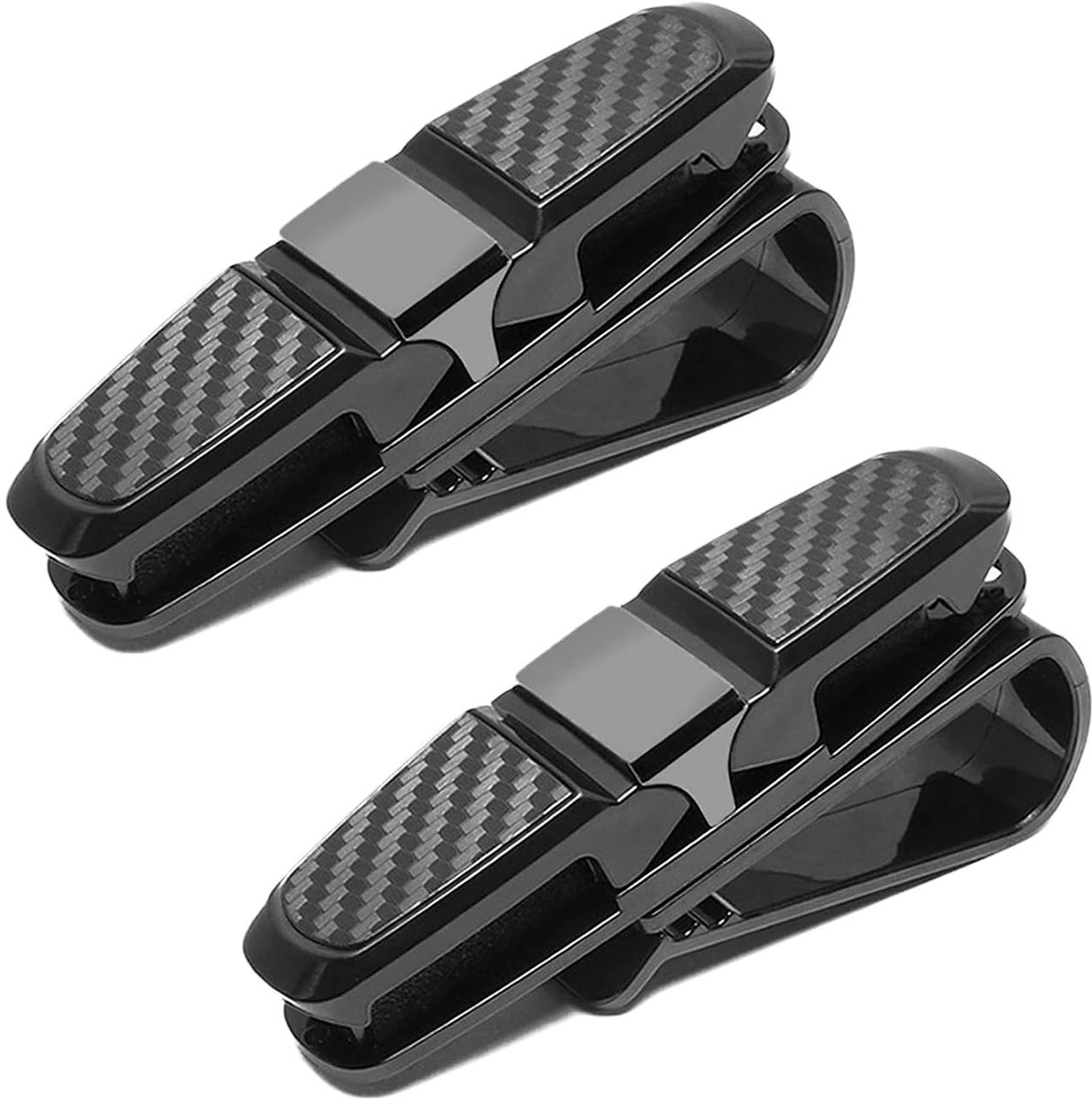 Set van 2 Brillenhouders voor Auto Zonneklep - Draaibare 180° Zonnebrilhouder met Kaartclip - Universele Brilclip voor Zonnebrillen, Brillen, Tickets & Kaarten - Geschikt voor Alle Automodellen - Zwart