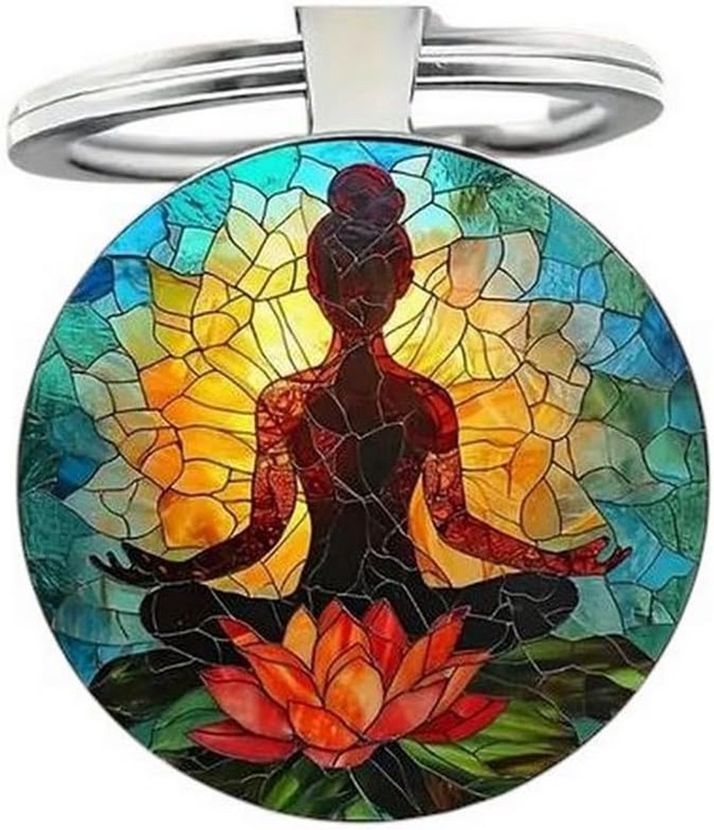 Cabochon tas sieraden bedrukt lotus spirituele meditatie.