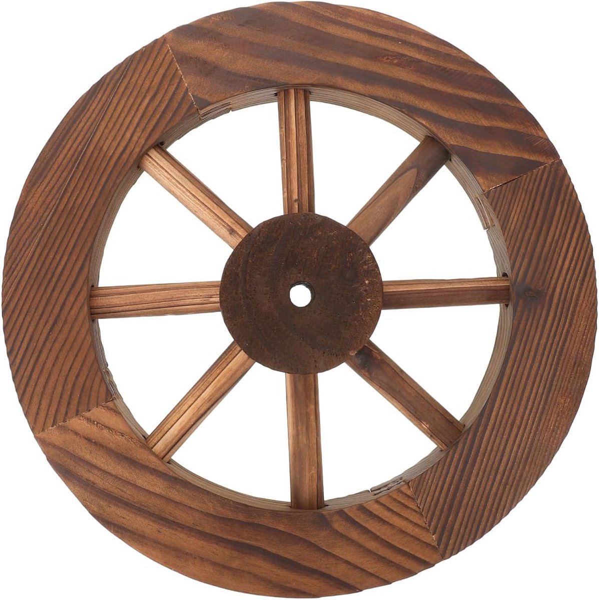 Houten muurkunst oude western wagenwiel vintage rustieke ronde houten wagen muur muur decor boerderij tuin decor 9. 95 inch