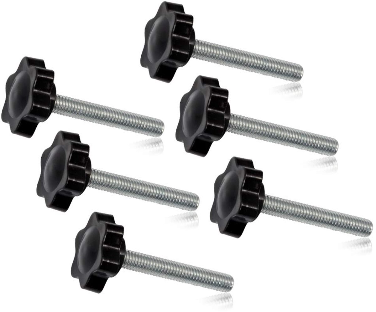 6 Stks Klemmen Schroefknop M6 x 40 Pruim Hex Vormige Handknoppen Gekartelde Duim Schroef Handvat Klemknop Mannelijke Draad Metrische Draad