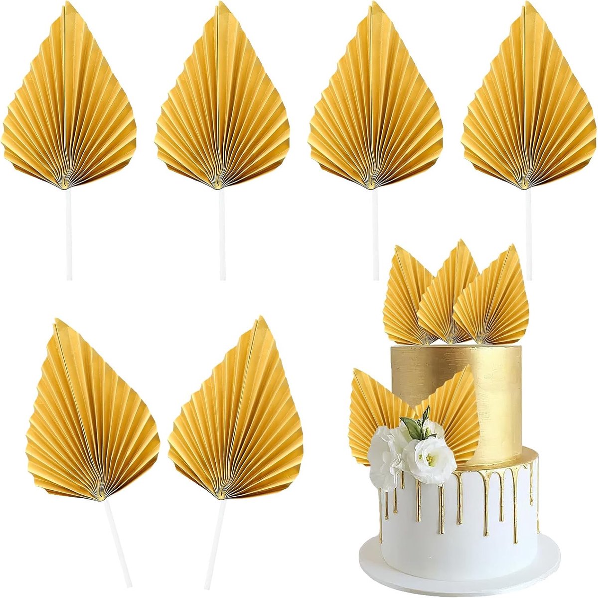 Palm, 6 stuks, bruiloft, palm, taartdecoratie, palm, verjaardag, taartdecoratie, palmbladeren