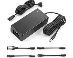 Oplader voor e-scooter en hoverboard, 42 V, 2 A, oplaadkabel, oplader voor 36 V lithiumbatterij met 4 stekkers, compatibel met Ninebot, Segway, Gotrax, Jetson, led-display