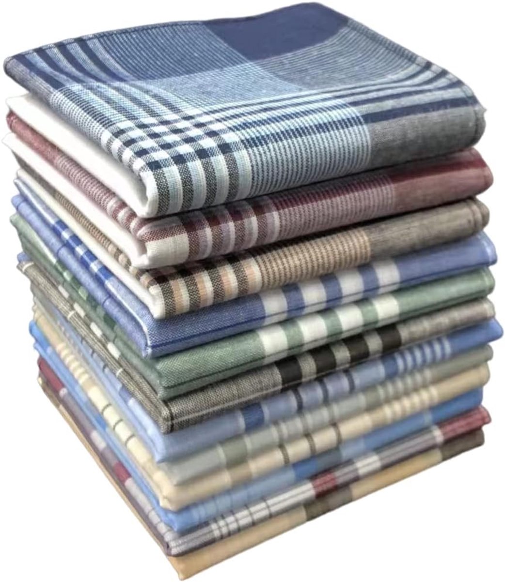 Zakdoeken voor heren, 100% katoen, handkerchief met ruitpatroon