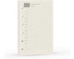 Planner Refill, A7 Agenda Refill Daily Plan for Filofax,6 Hole/100gsm, Time Table Notebook Insert Paper for 6 Rings Binder, 4.84 x 3.23'', Harphia