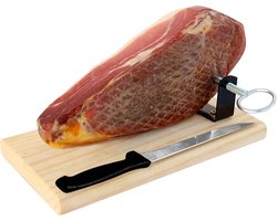 Gerijpte Mini Serrano Ham 1 Kg + Hamklem + Hammes - Spaanse ham