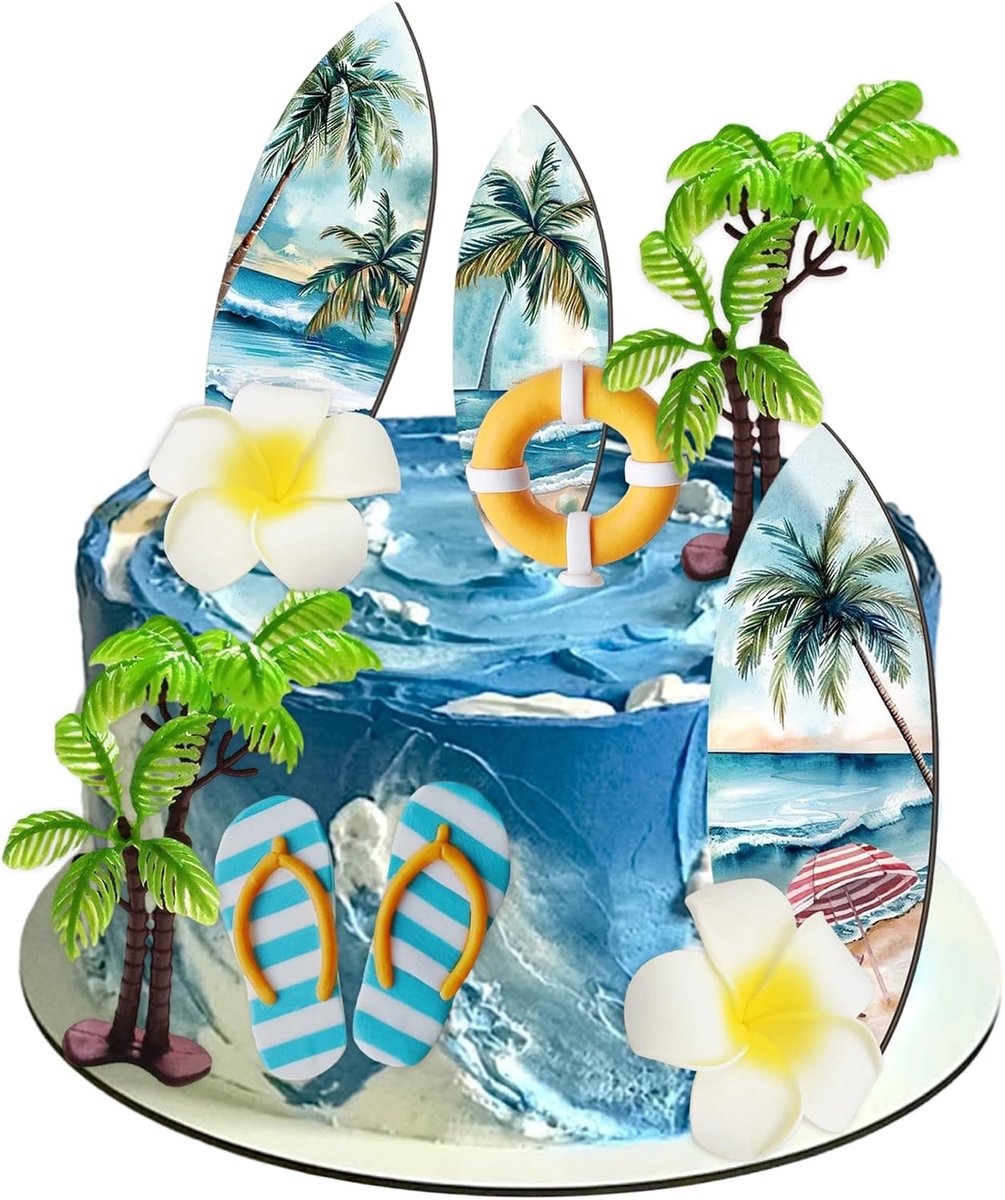 Surfen Taartdecoratie Surf Mannen Verjaardagstaart Decoratie | Surfen Taartdecoratie Surf Mannen Verjaardagstaart Decoratie Moana Strand Verjaardagsdecoratie Zomer Hawaiiaanse Decoratie