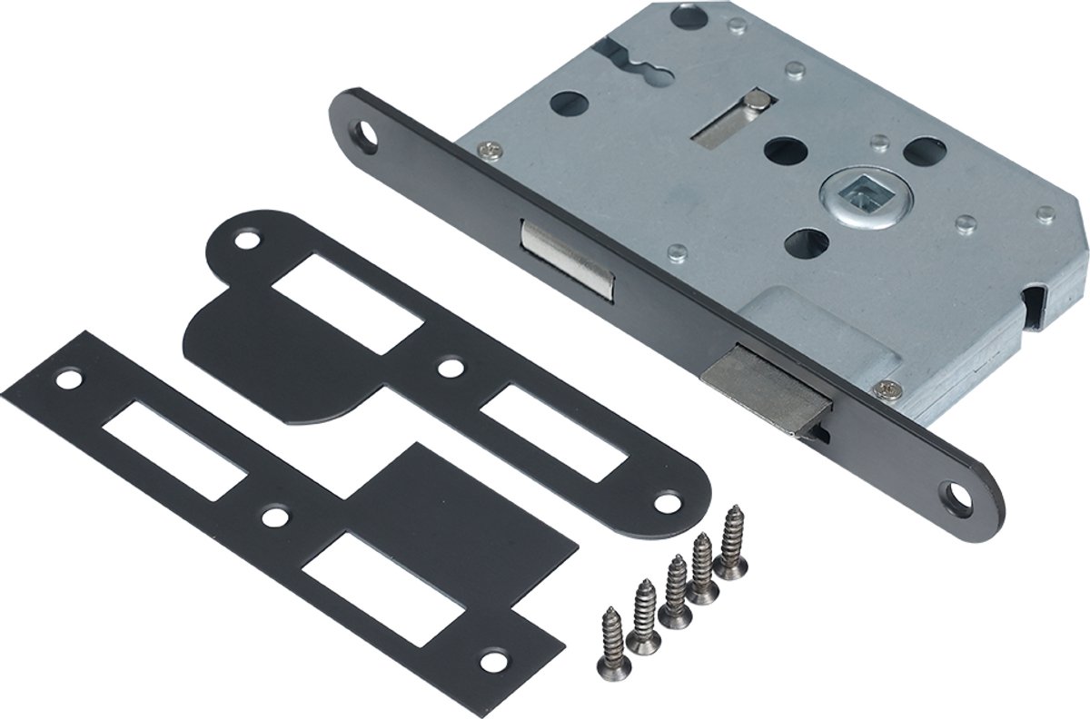 Klavierslot met voorplaat geborsteld gun metal PVD gecoat inclusief sleutels