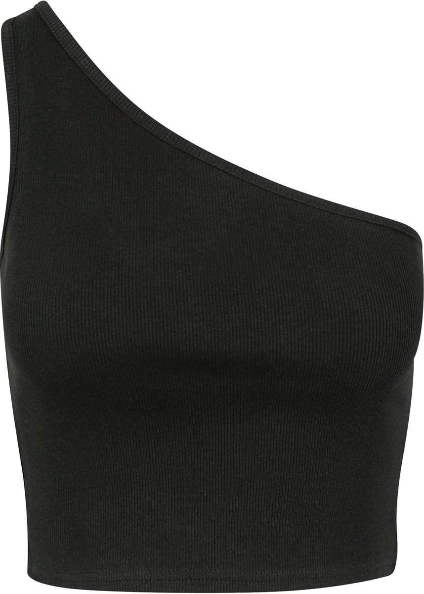 Classics Ladies Cropped Asymmetric Top Top zwart Basics, Street wear