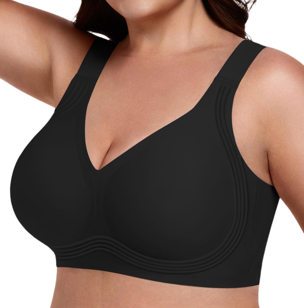 Jelly Bras voor Vrouwen Geen Onderdraad Plus Size Draadloze Naadloze Push Up Bras T-shirt Bras, Zwart-1p, XL Meer : Amazon.nl: Kleding, schoenen & sieraden