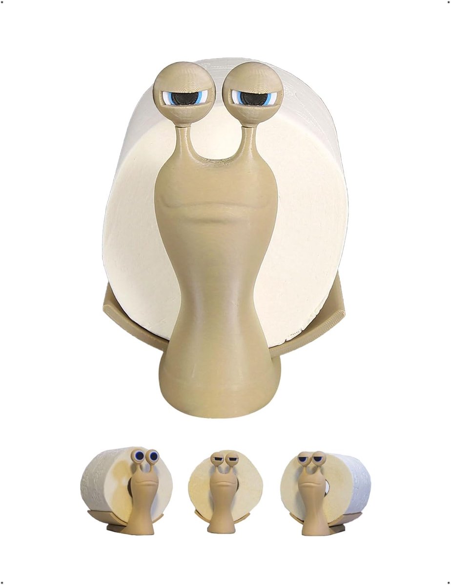Toiletrolhouder Slak Grappig 3D-Print Op Voet, Toiletrolhouder Zonder Boren, Creatieve Ruimtebesparende Organizer, Decoratie voor Toilet, Badkamer, Huis, Cadeau, Natuurlijk