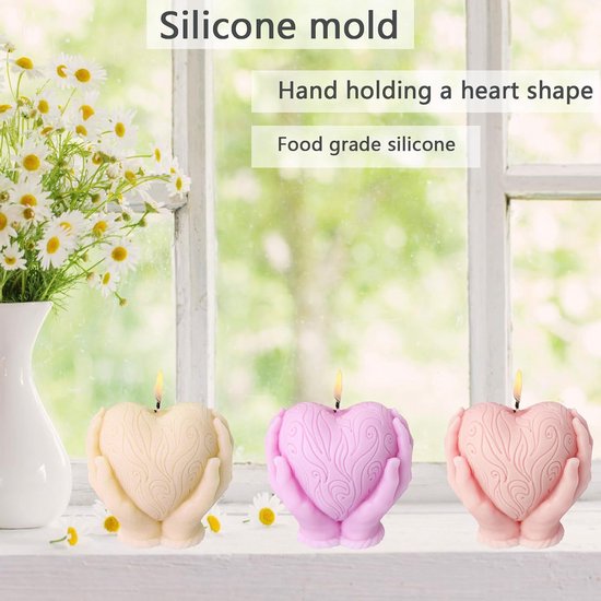 3D-siliconen kaarsvorm in hartvorm, doe-het-zelf kaarsvorm, zeep, hars, was, perfect voor Valentijnsdag, bruiloft, Moederdag, decoratie — afbeelding 5