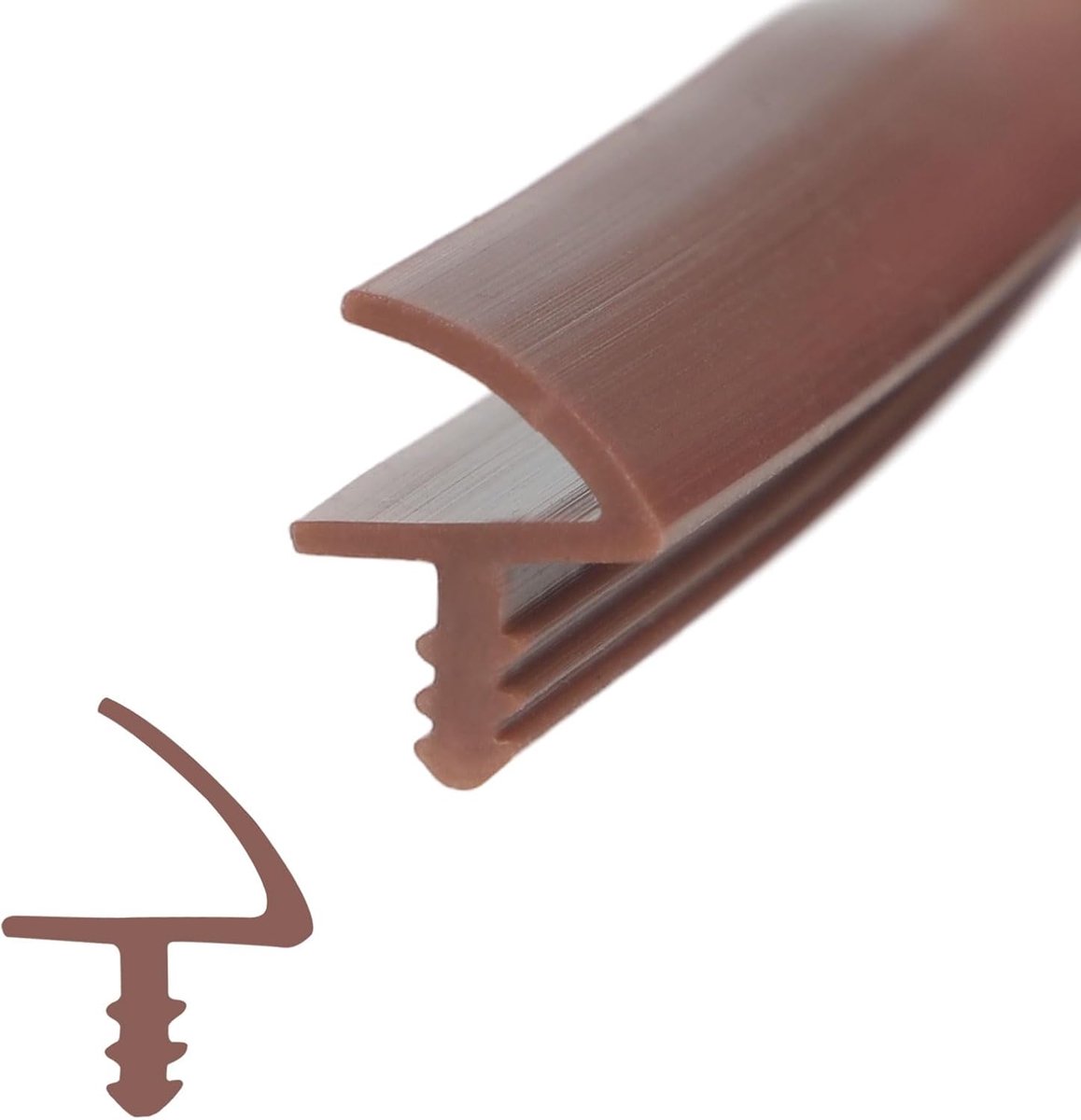 Afdichting voor deuren en ramen, 10 m / 25 m, deurafdichting voor 3 mm groef en 11 mm sponning, deurafdichtingen voor deurkozijnen, geluidsisolatie (bruin, 10 m)