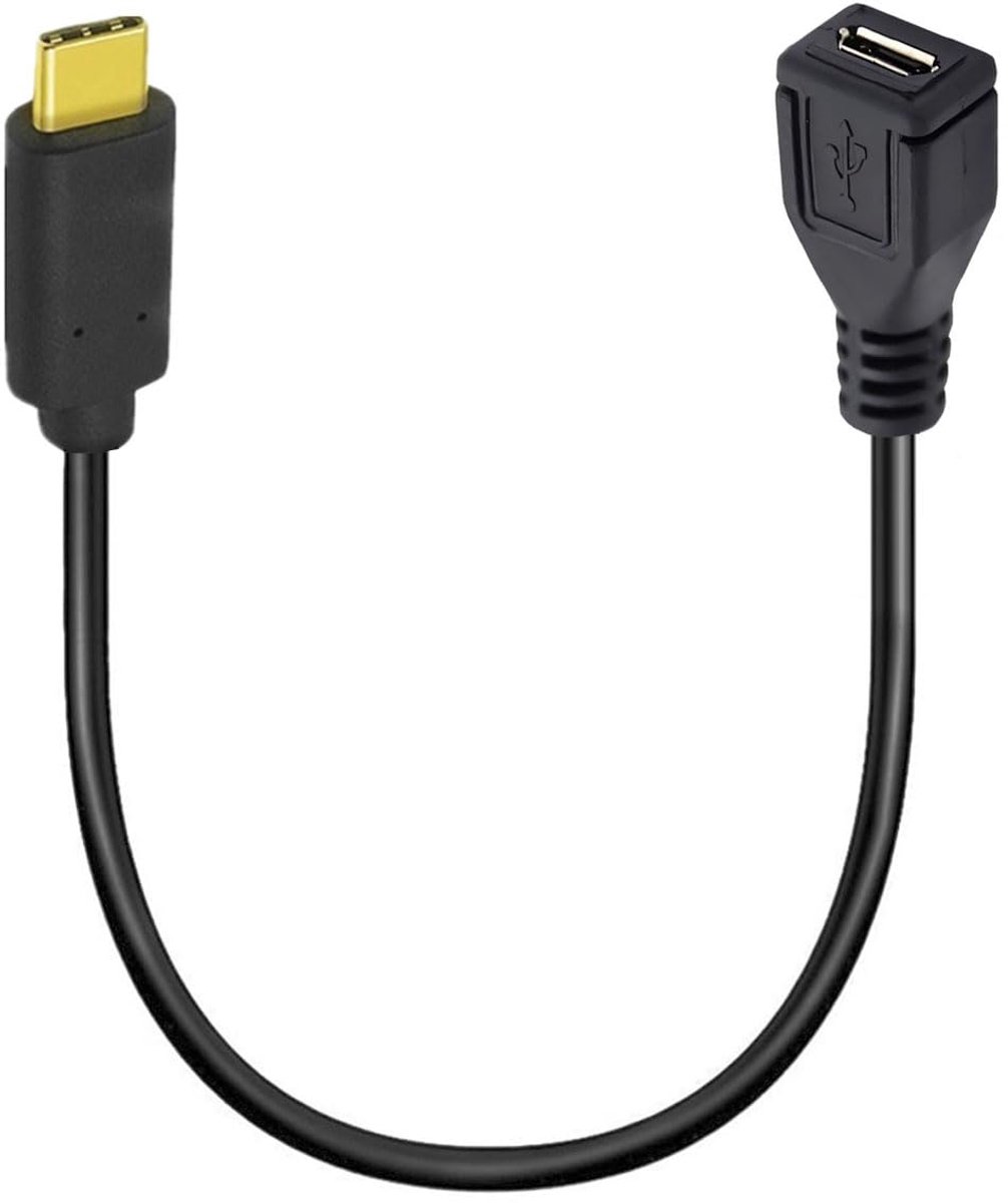 USB naar Type C Kabelsnoer, 90 graden Hoekige USB C Mannelijk naar Micro B Vrouwelijk Adapter Converter voor Macbook Pro, Laptop, Android-Apparaten (USB C/Type C Recht)