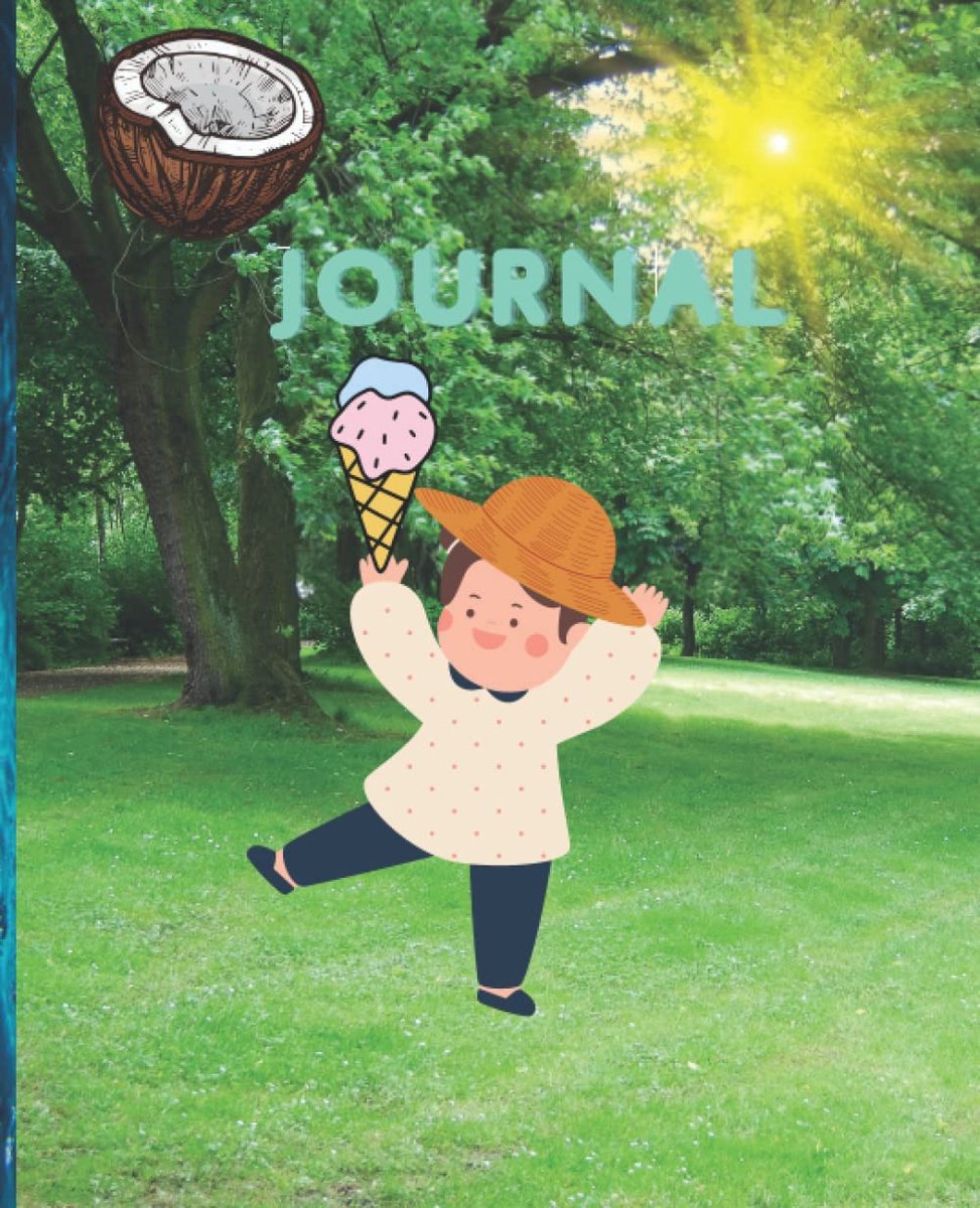 Vacation journal for kids, travel journal, 7.5 X 9.25 inches, glossy cover, 108 lined pages