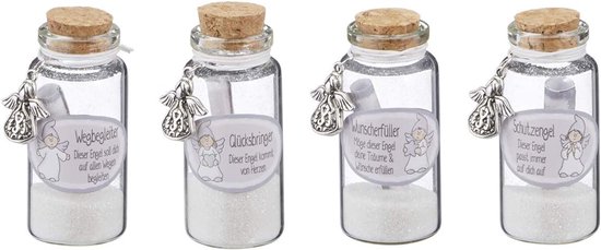 Bing Set van 4 wensglas beschermengel met vier verschillende spreuken wensvuller voucher met ruimte voor eigen boodschappen cadeau engel hanger 4x gesorteerd 46 van bing — afbeelding 5