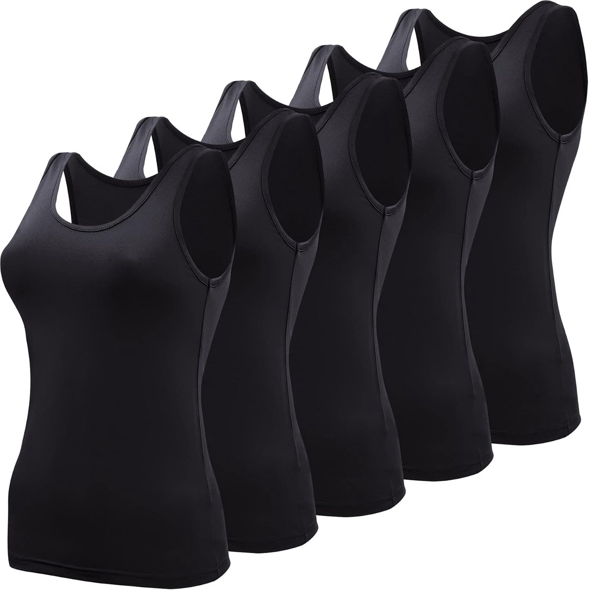 Basic tanktops voor vrouwen, onderhemd, mouwloos voor onder shirts, 5 stuks
