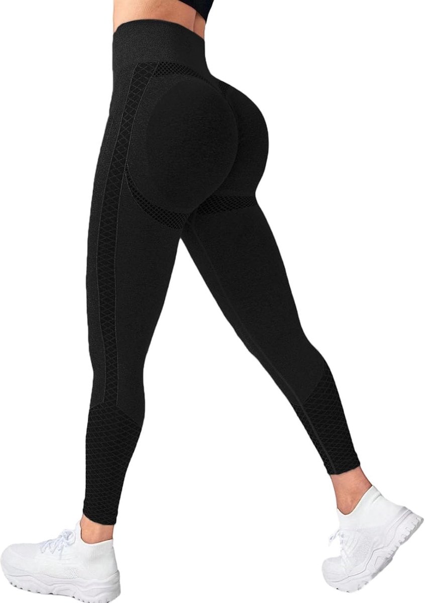Leggings voor dames, hoge taille, booty, scrunch, leggings, push-up, sportbroek, naadloos, voor yoga, gym, fitness, hardloopbroek