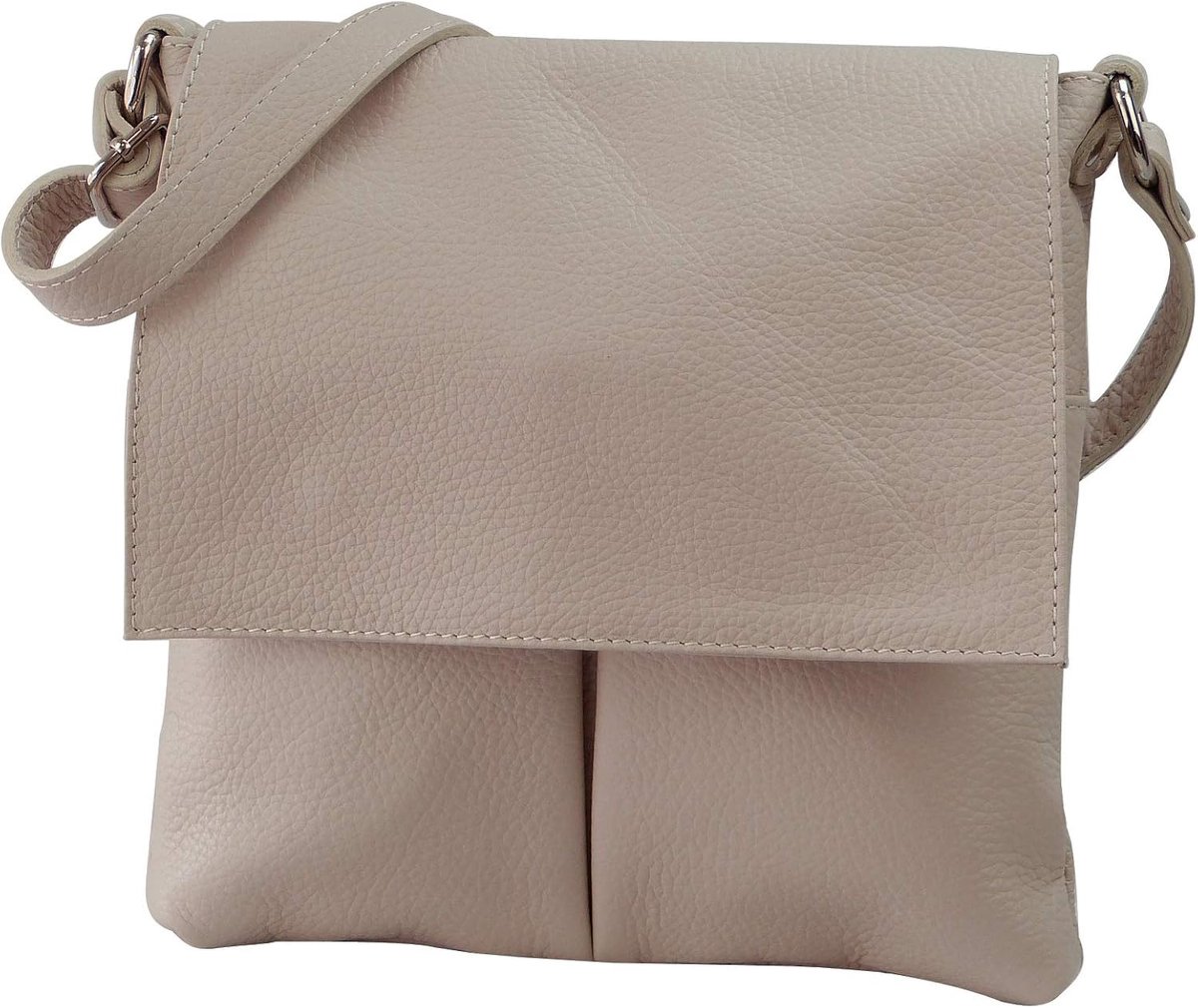 Leer echt leer handtas dames schoudertas crossover van gernarbt rundleer 26x25cm Kim G182