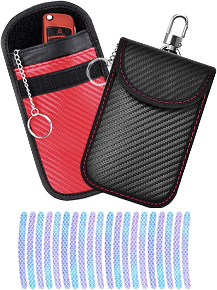 Etui voor autosleutels, 2 stuks, anti-diefstal tas, RFID-sleutelbescherming