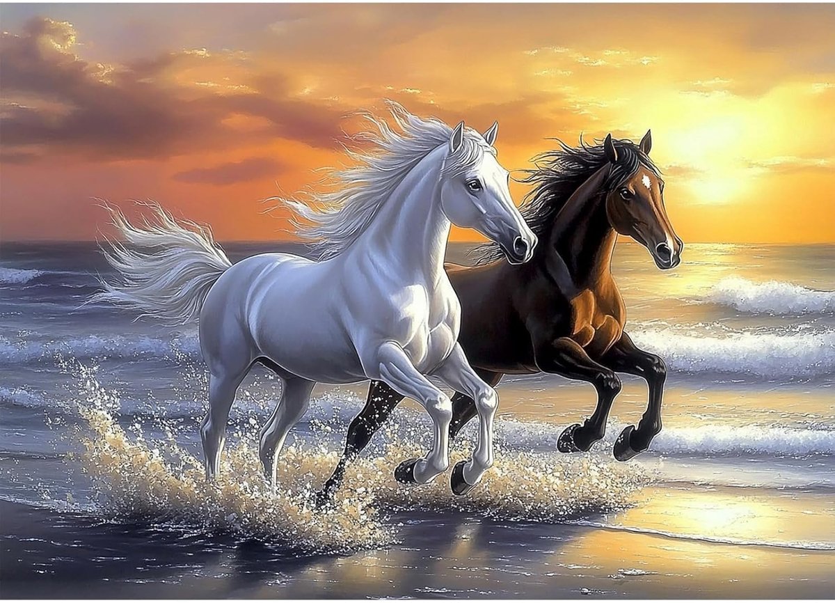 5D Diamond Art Painting Kits Adults Horse, Animal DIY Round Full Drill Diamond Painting Art Kit for Adults Beginners, Home Wall Decor 40x30cm