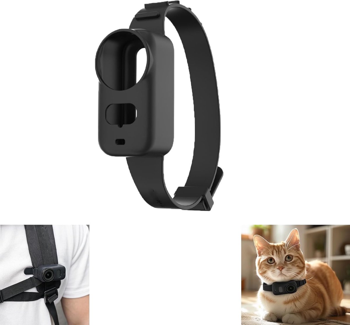 Siliconen band hoes voor DJI Osmo Nano verstelbare beschermhoes multifunctionele kattenhalsband houder fiets gemonteerde rugzakriem voor actiecamera