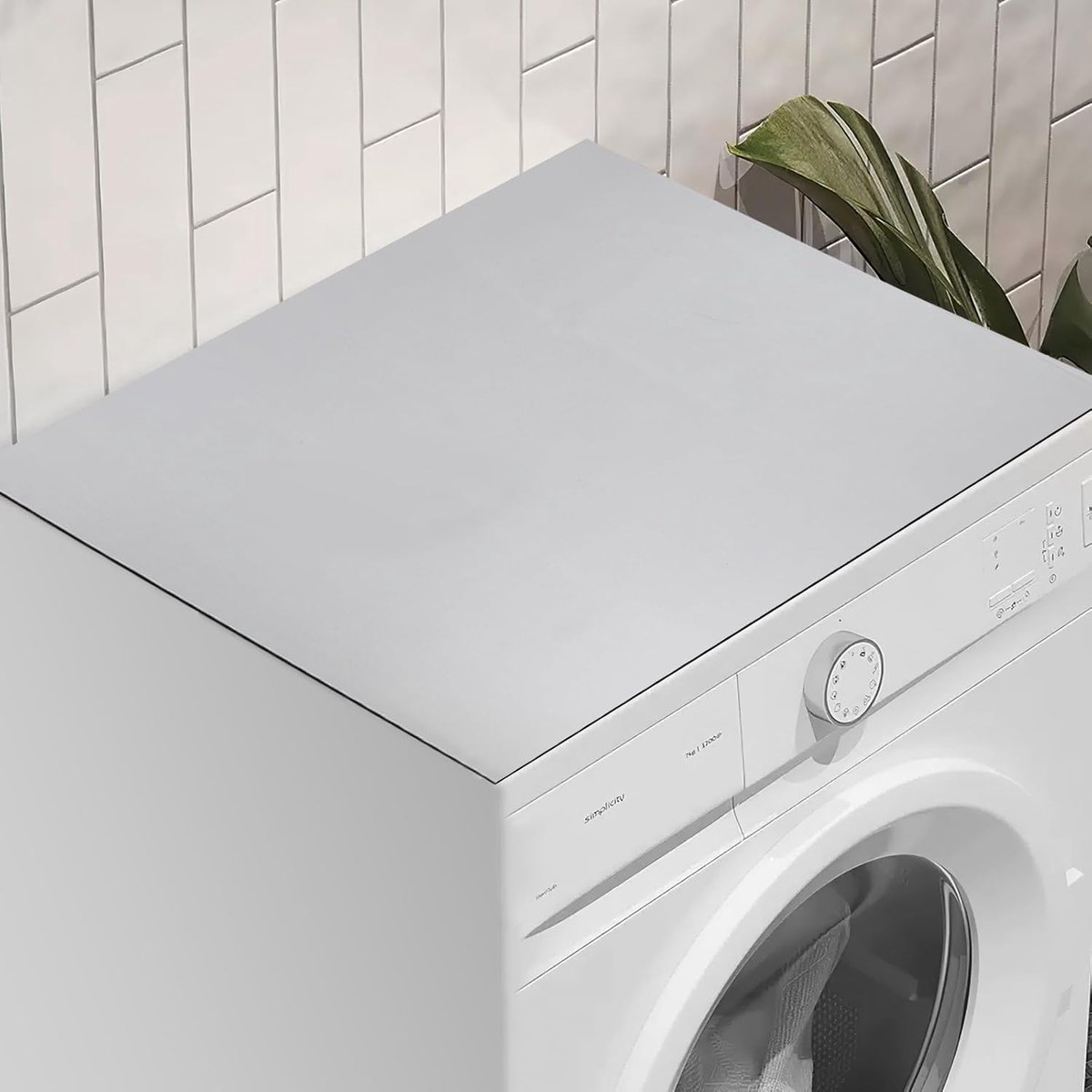 60 x 60 cm wasmachineonderlegger, wasmachine-kussen, zacht en op maat te snijden, wasmachinehoes, universeel, wasmachine-overtrek voor wasmachine, droger, badkamer, keuken (grijs)