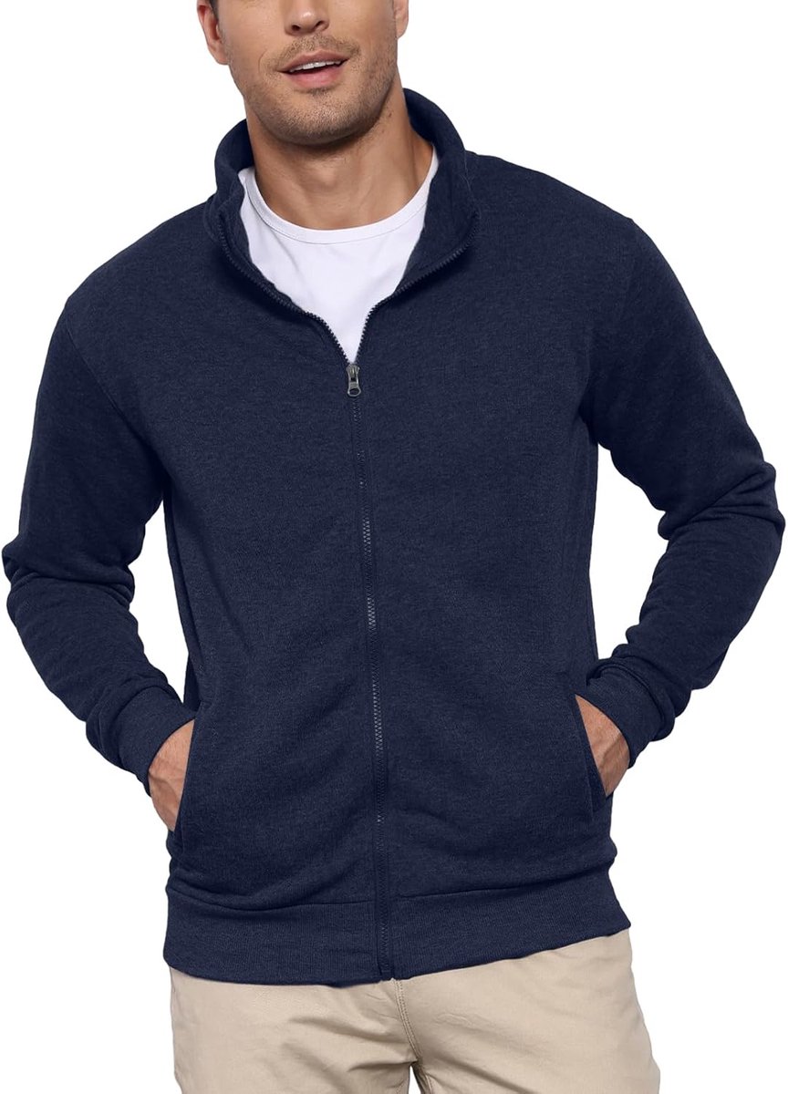 Heren Sweatshirts Volledige Rits Trui Effen Rits Hoodies Lichtgewicht Jas Hoody M-3XL