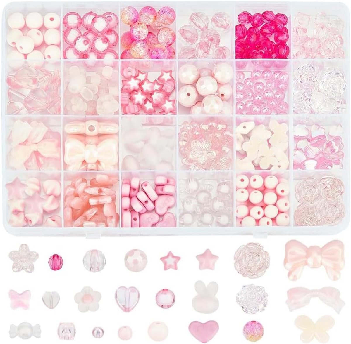 Kralen Esthetische Kristal Kralen Strik Snoep Vlinder Hart Bloem Sterren Leuke Ronde Kralen Kits voor Armband Ketting Sieraden Maken DIY Ambachten Telefoon