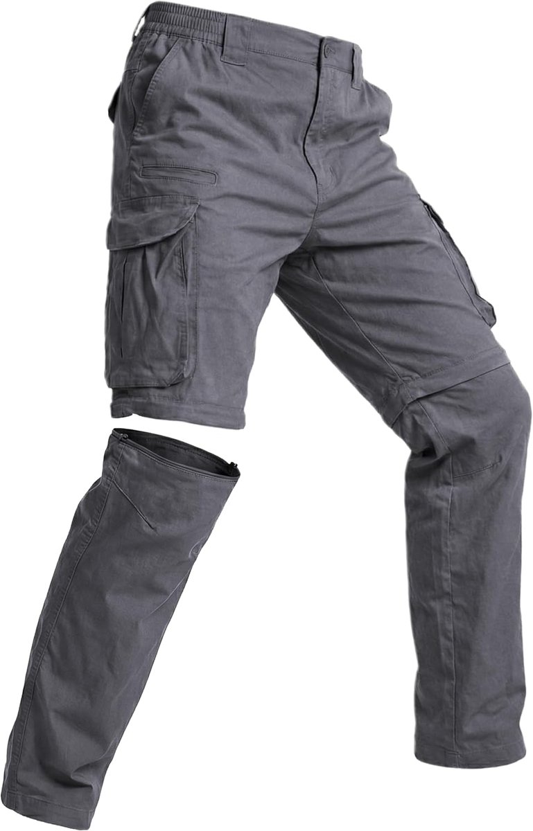 Wandelbroek voor heren, afritsbaar, ademende trekkingbroek voor heren, lichte afneembare wandelbroek, stretch, sneldrogend, outdoorbroek voor wandelen, reizen, vissen, werken