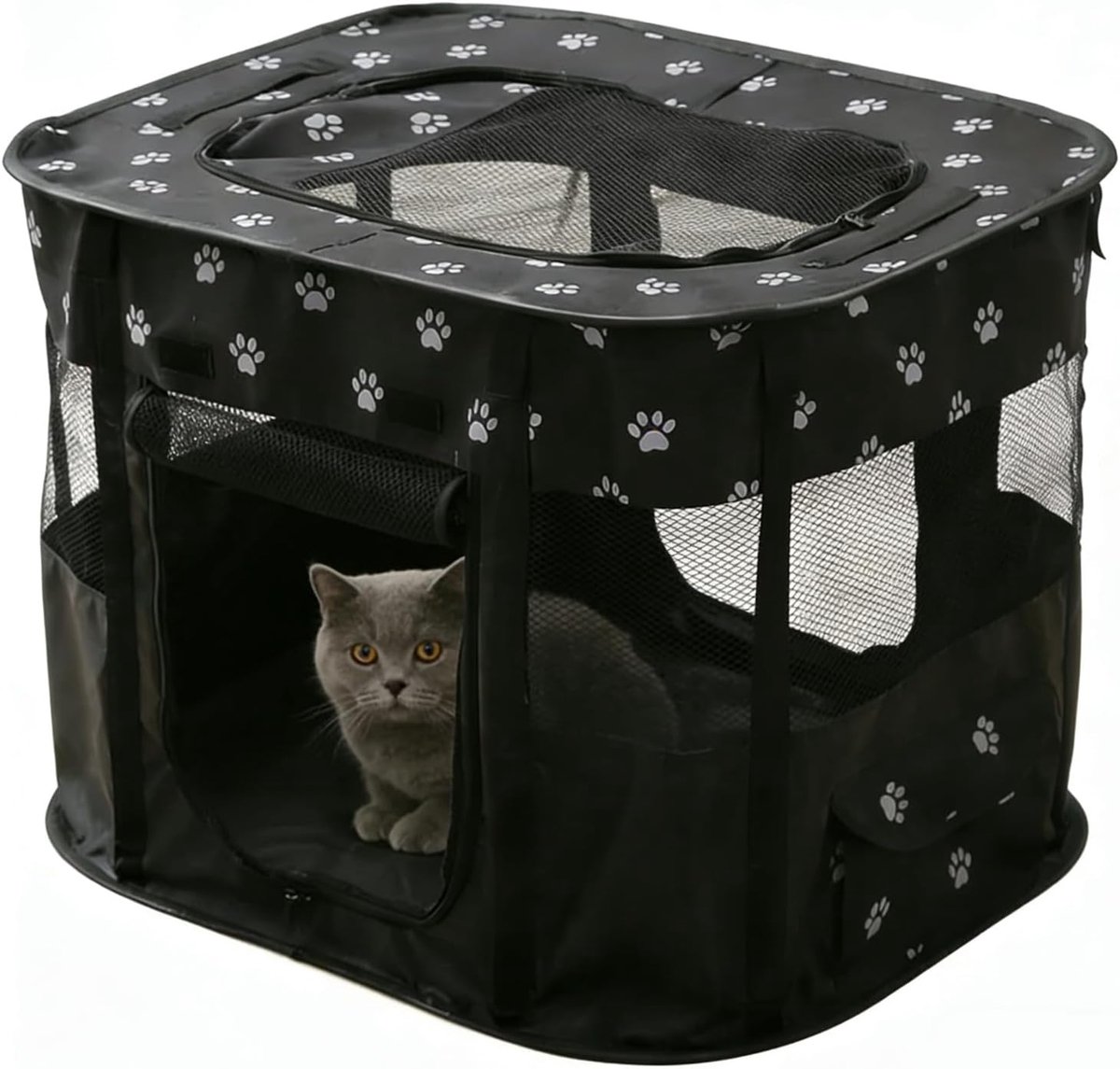 Hondenhok Huisdier hek 80x60x55cm Opvouwbare Huisdier box Rechthoek Bezorgkamer Kattennest Cat den Cat hut Puppy huis Kennel Gesloten Huisdieren Tent met draagtas
