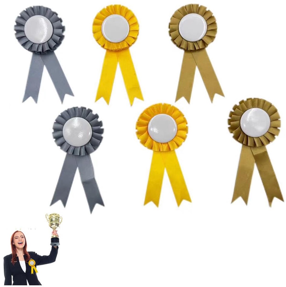 6 stuks rozetten voor winnaars, hobby-paardenaccessoires, grappig paard, toernooibanden voor sportevenementen, cocards voor winnaars