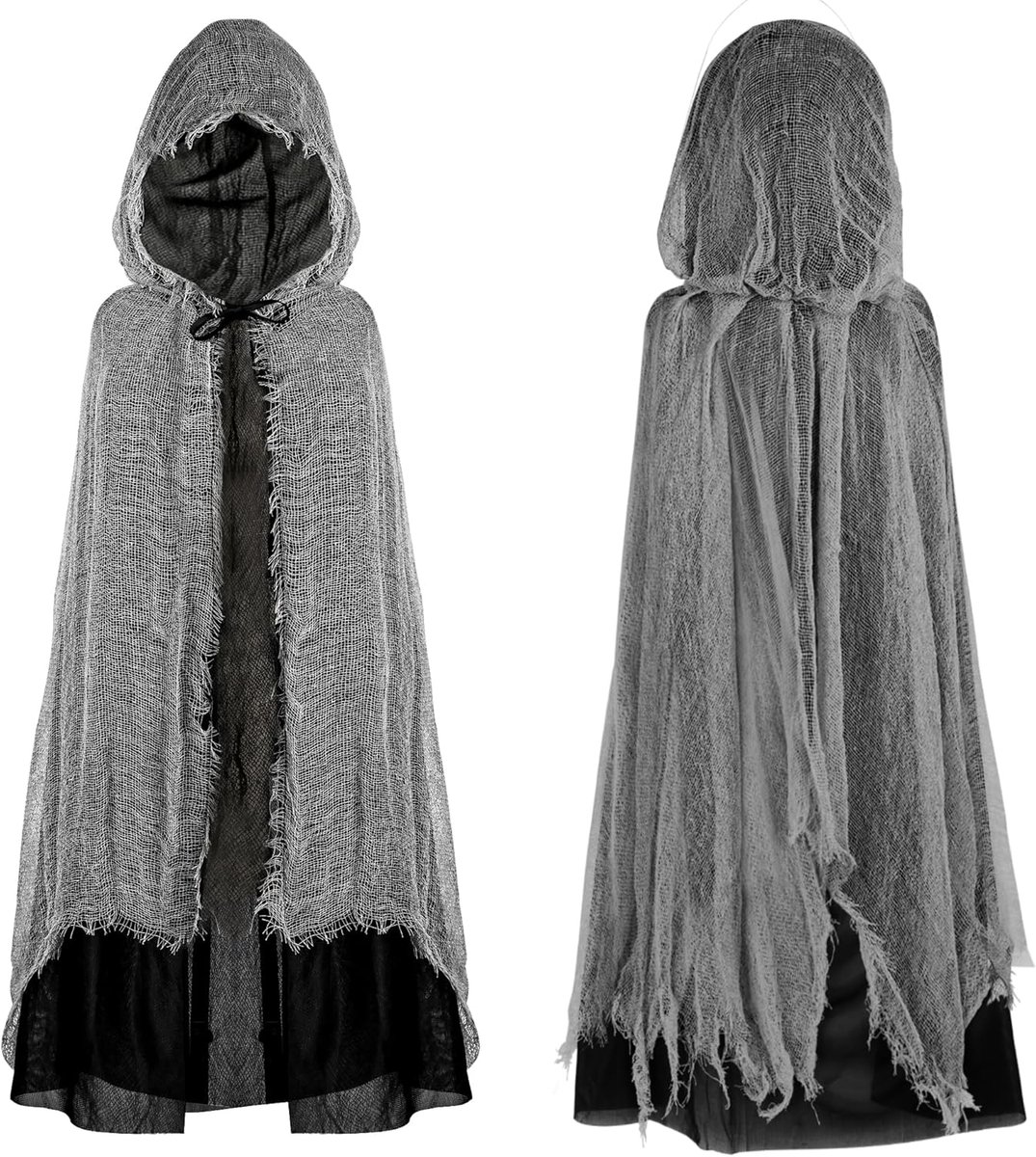 Cape met capuchon, uniseks Halloween-cape, geestenkostuum, volwassenen, kinderen, Halloween, Magere Mann, mantel, Darth Vader, cape cape outfit voor cosplay carnaval