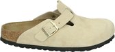 birkenstock - BOSTON BS SUEDE - Dames slippers - Kleur: Wit/beige - Maat: 42