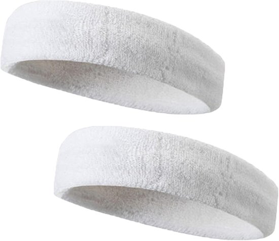 2 stuks sporthoofdband voor dames en heren, van katoen, elastisch, antislip, ademend, zacht en comfortabel, voor outdoor-activiteiten