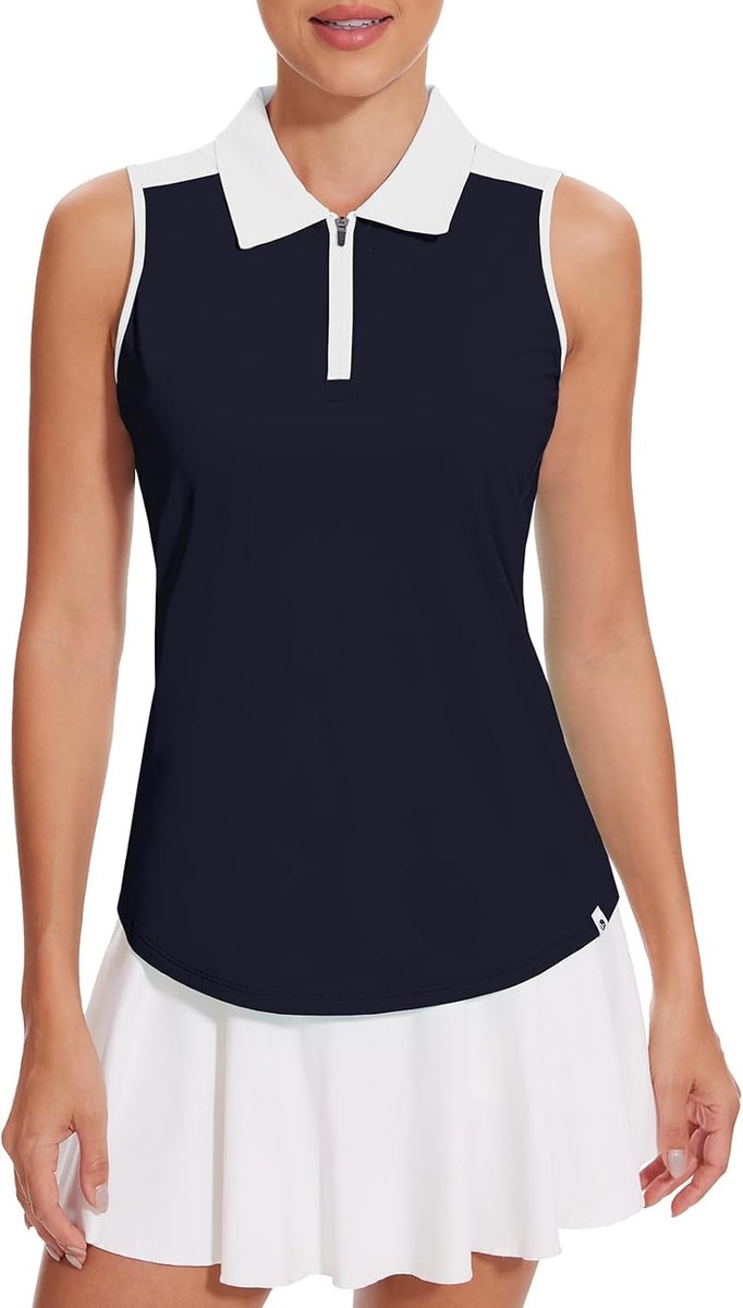 Golf poloshirt dames mouwloos lichte golf polo top met kraag sportshirts voor dames ademend tennis shirt polohemd tanktop zomershirts