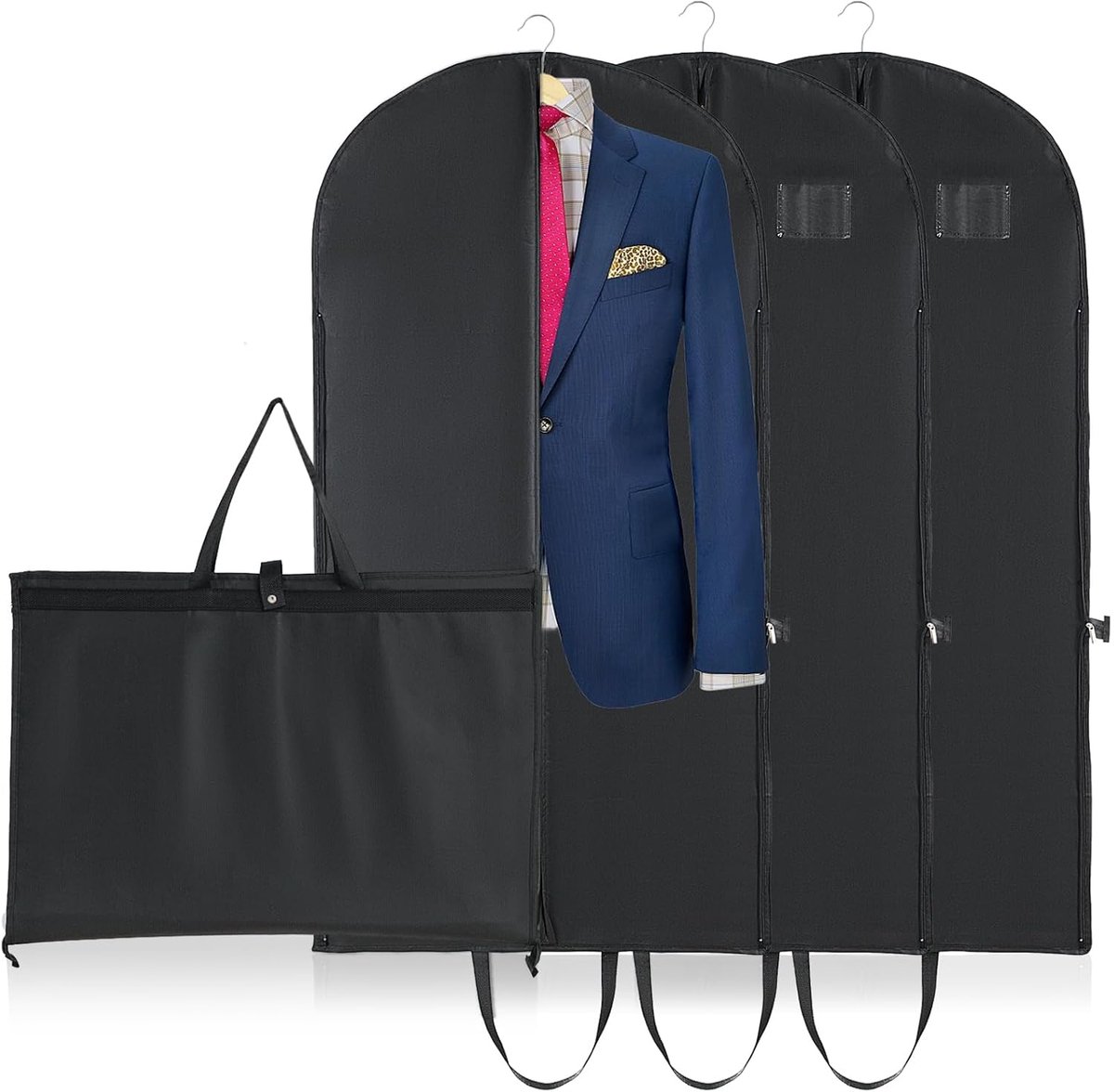 Kledingtas voor reizen, 3 kledingzakken met opbergzakken, waterdicht en vochtbestendig met ritssluiting, reistas voor kleding voor dames en heren (120 x 60 cm)