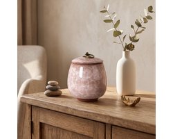 Mini Urn Edel 180ml - Keramiek Craquelé - Lichtroze - Urne Hond - Crematie Urne - Voor Huisdieren of Menselijk As - NORE