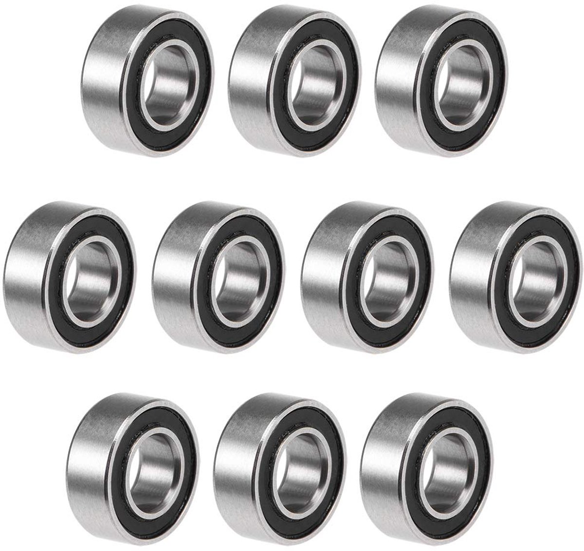 Lagers MR84-2RS 4 mm binnendiameter. 8 mm buitendiameter 3 mm boring dubbel afgedicht chroomstaal Z2